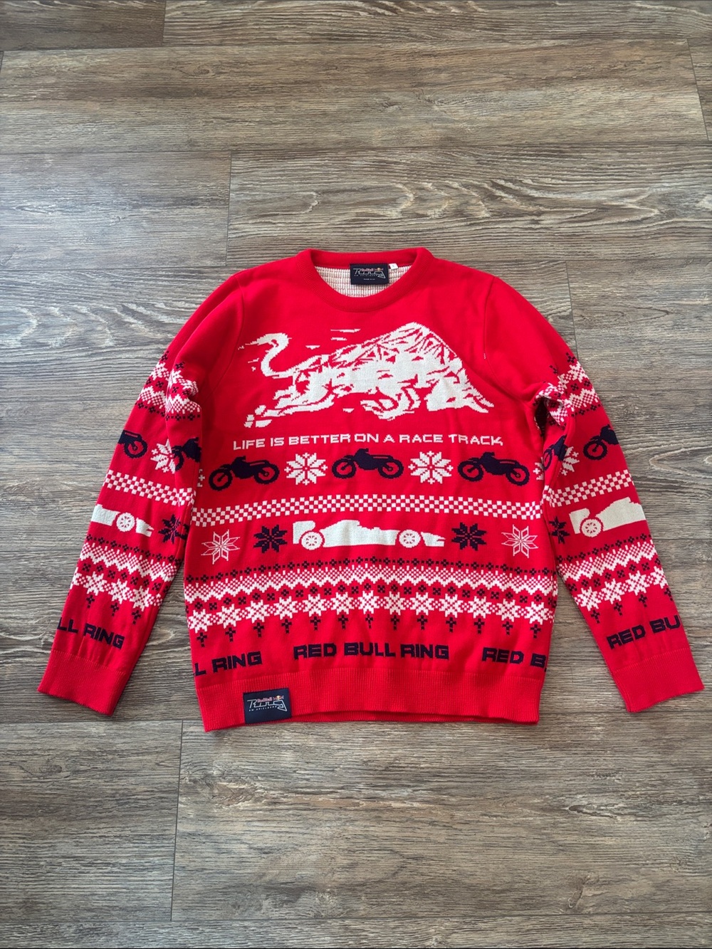 Red Bull Ring F1 Holiday Sweater "Life is Better on a Race Track" Unisex Large